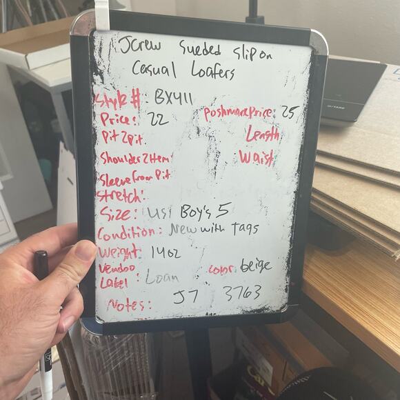 J Crew Sueded Slip On Casual Loafers US Boy's 5 New - Picture 9 of 9